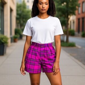 Stringbean Vintage Tartan Plaid Bermuda Shorts Size 4